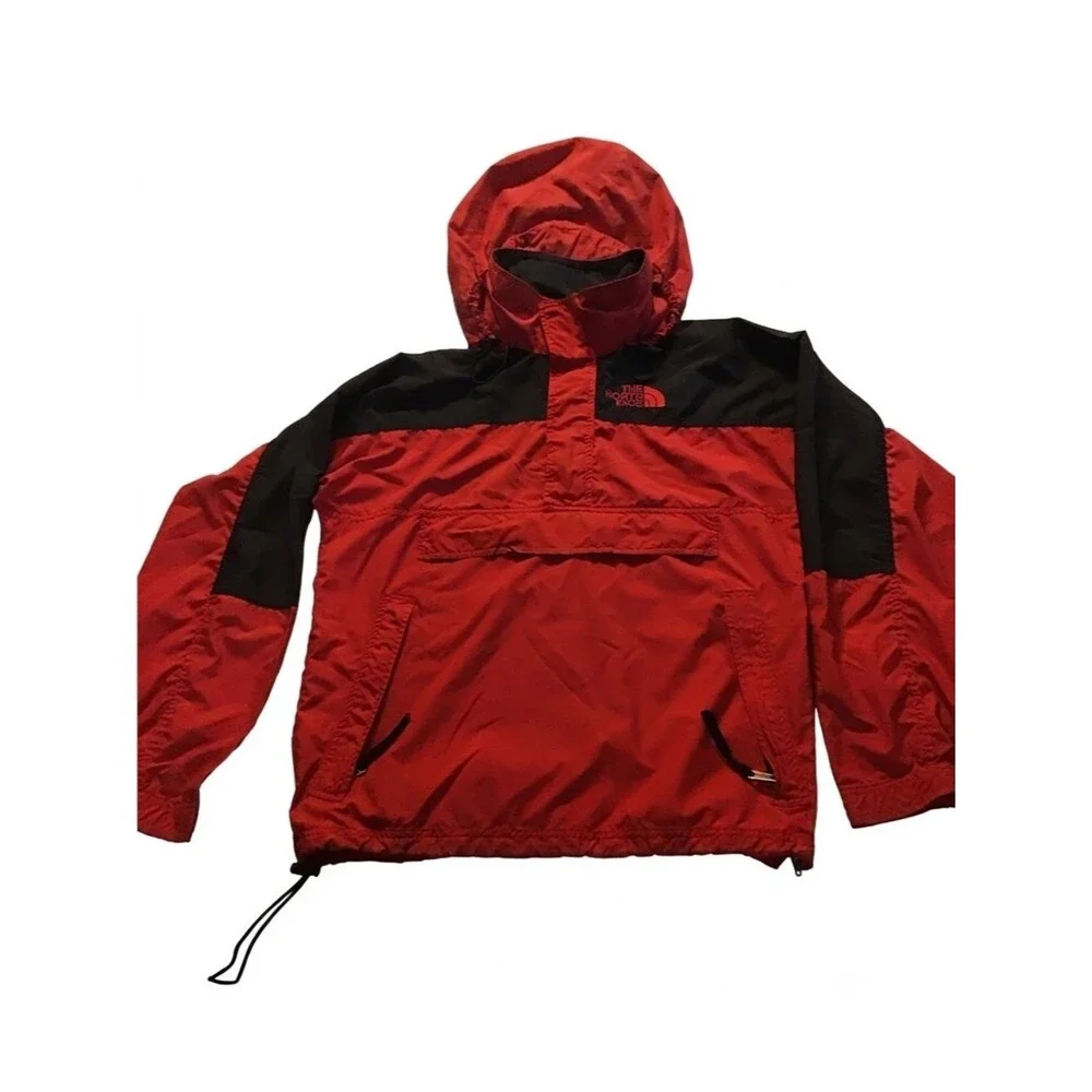 The North Face Vintage Red & Black Anorak Pullover Jacket